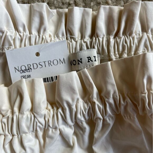 Moon River Tied Front Cotton Peplum Tops Cream Size XS - Picture 6 of 10